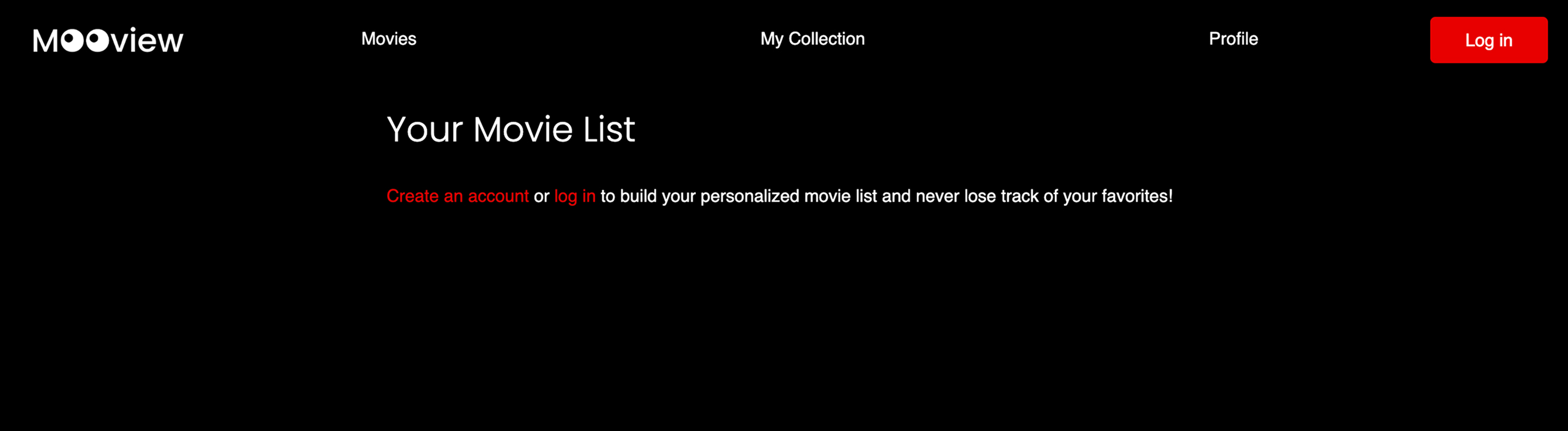 My Collection page for visitors