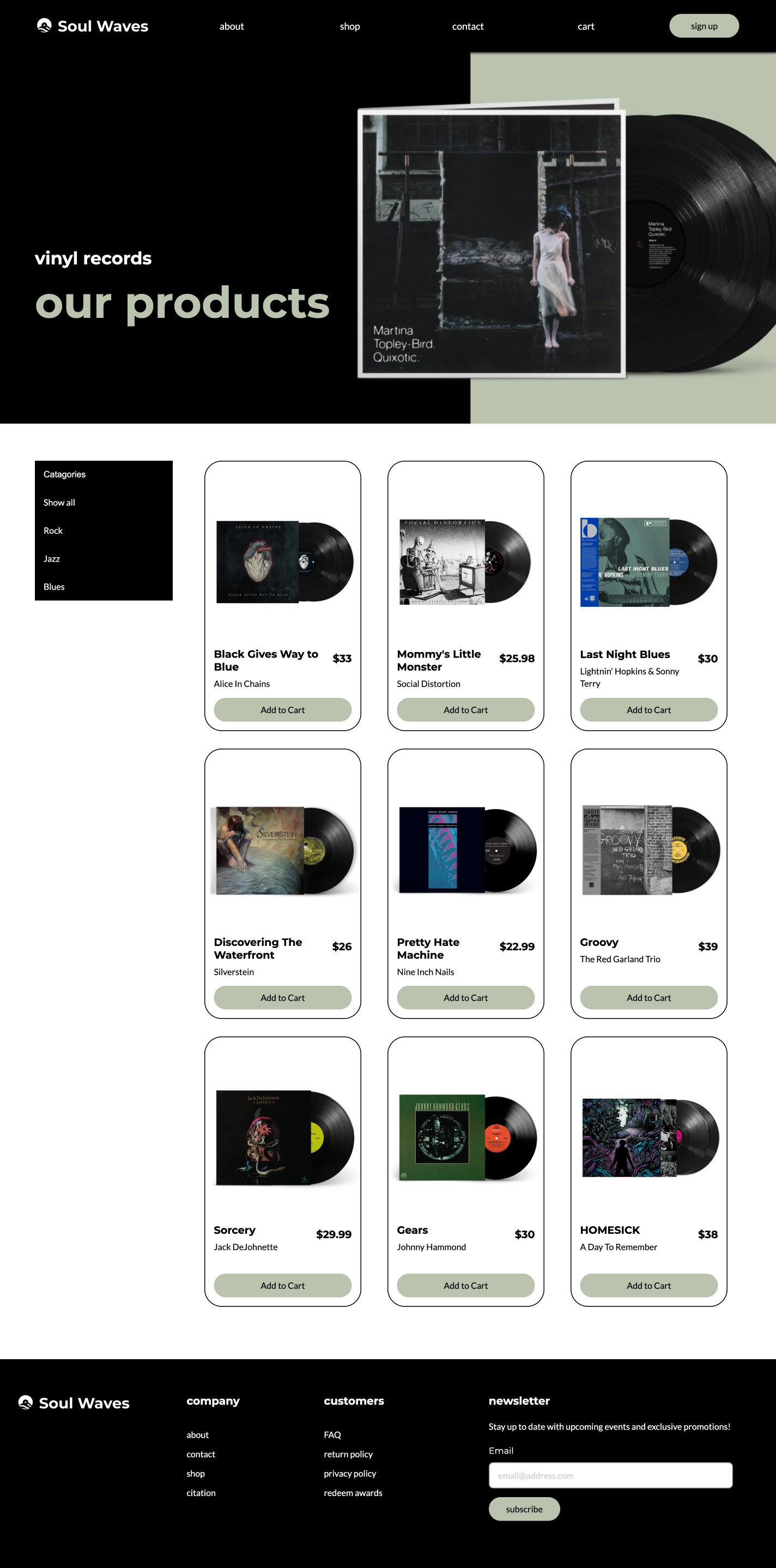 Soul Waves product page mockup